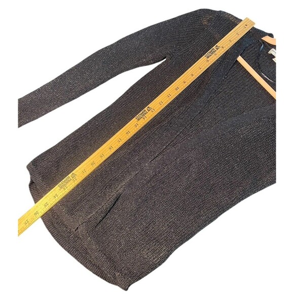 Ines de la Fressange Uniqlo Cardigan Open Knit Linen Sweater Navy Blue Womens‎ S - Picture 9 of 10